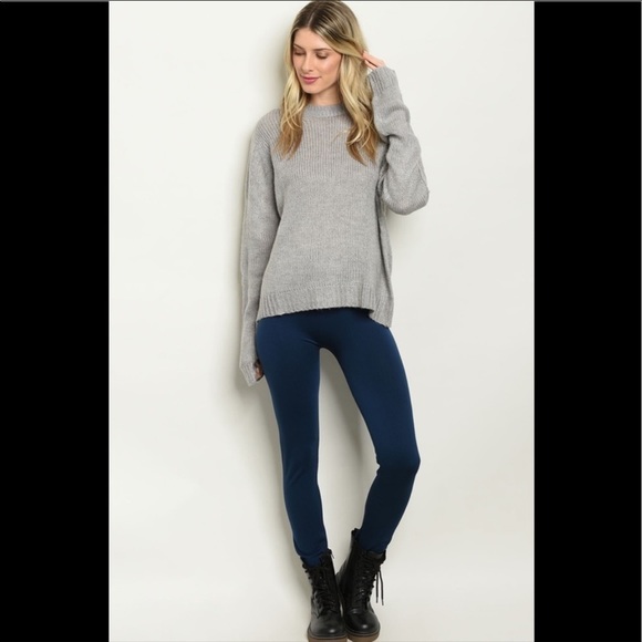 Fabric & Fabric OSFM NAVY Fleece Legging NIP - Picture 2 of 9